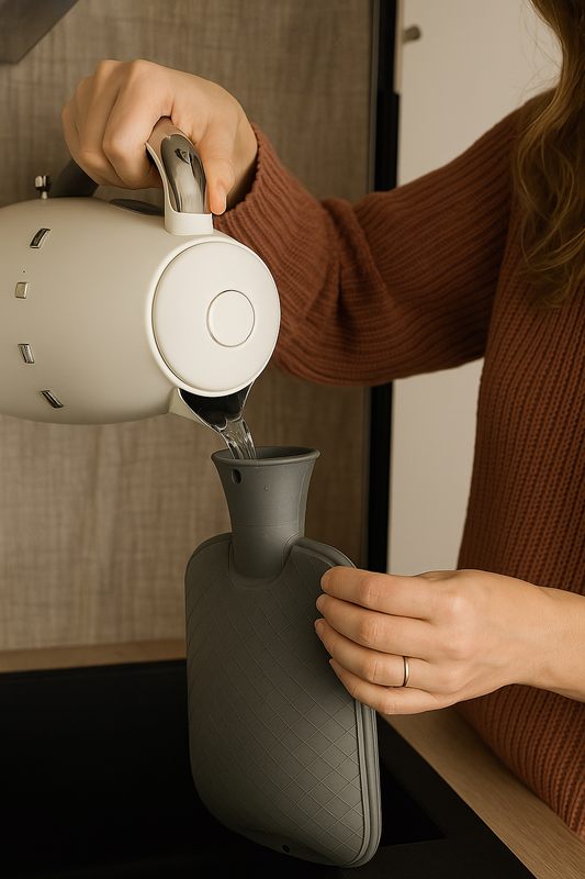 Konventionelle Wärmflaschen können gefährlich sein. Die Vaermflasche ist die sichere Alternative