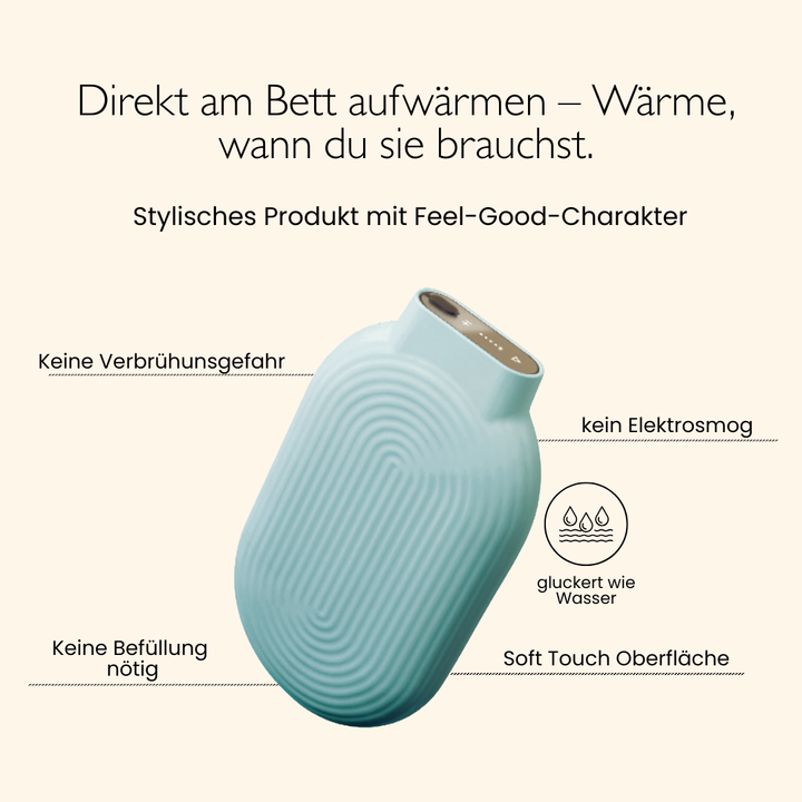 vaerm (lake blue) - elektrische Wärmflasche mit echtem Wärmflaschengefühl